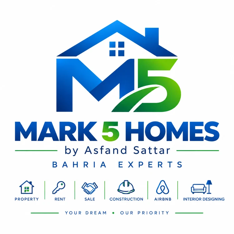 Mark 5 Homes by Asfand Sattar — Bahria Experts. Property, rent, sale, construction, Airbnb, interior designing. Your dream, our priority.